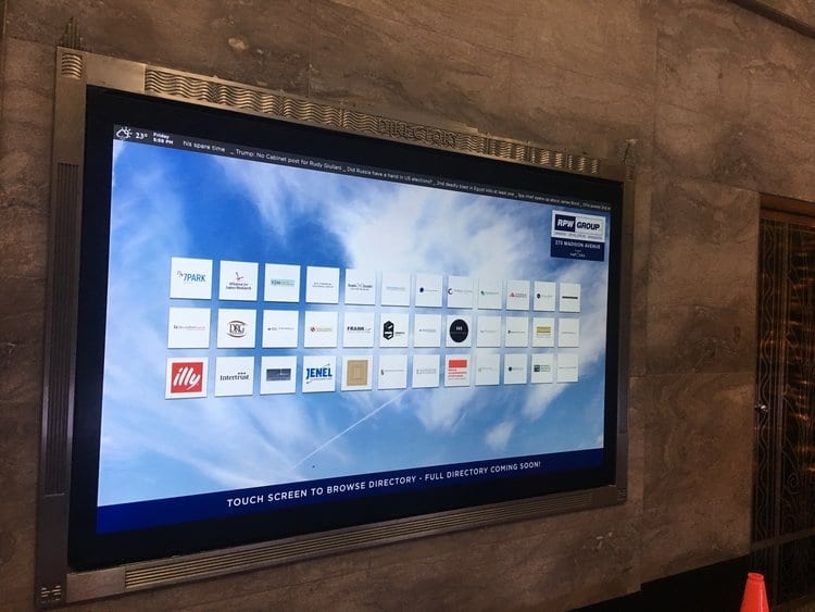 metroclick digital touch screen directory system