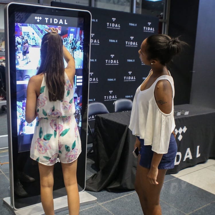 tidal streaming service metroclick interactive touch kiosk system